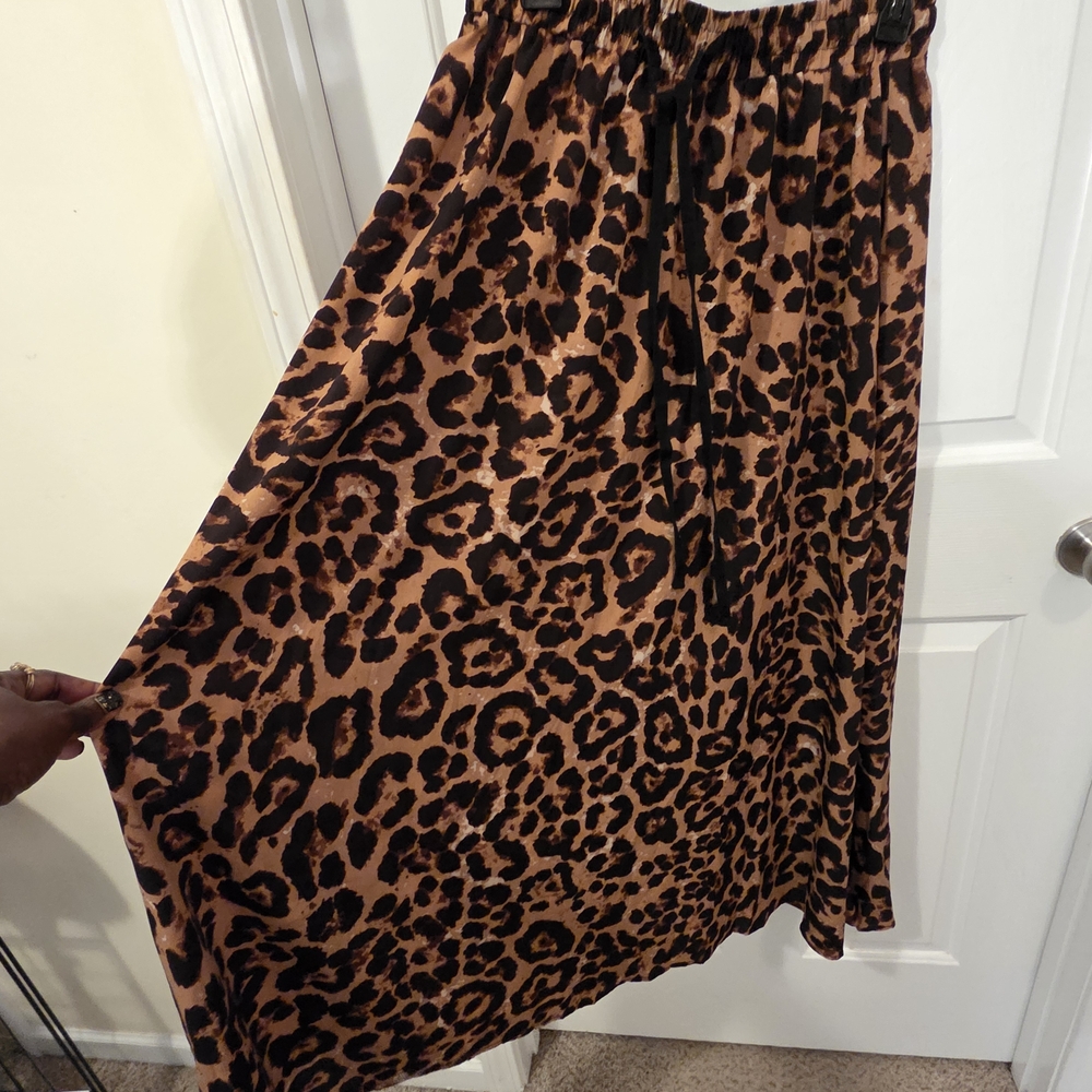 Leopard Print Maxi Skirt in Brown and Black